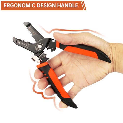 Htaexpu 5-in-1 Wire Stripper, Crimper & Cutter for 10-22 AWG Electrical Wires