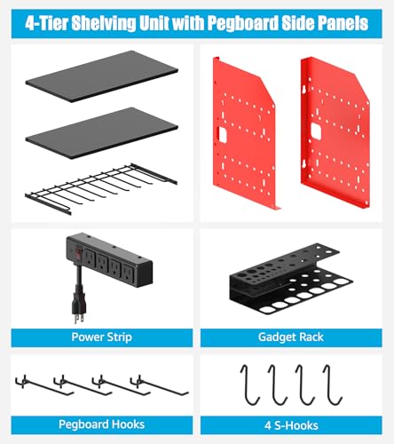 CCCEI Red Modular Power Tool Wall Organizer with Charging Station - 1 Pack