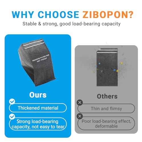 8 Pack 38737 Dust Filter Bags Replacement for Craftsman 2 to 2.5 Gallon Wet/Dry Vacuums and Powerhead Bucket Vac, Part# CMXZVBE38737 / 9-38737, with 3 Retaining Bands