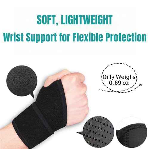 2 Pack Wrist Braces - Wrist Wraps for Carpal Tunnel, Arthritis, and Tendinitis Pain Relief - Fits Both Right and Left Hands - Compression and Support for Fitness Enthusiasts