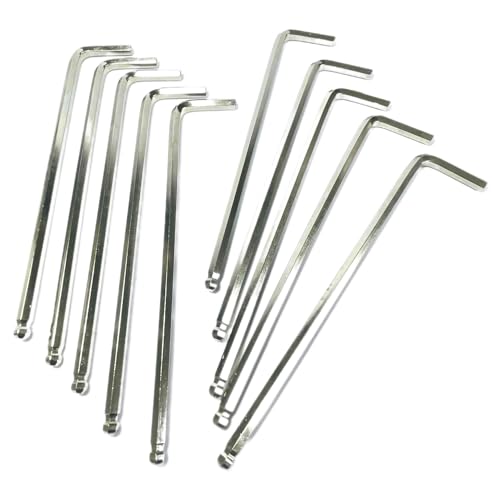 10pcs 5mm Ball End Allen Wrench sets,5mm Hex Key Wrench set,5mm ball end Hex Driver allen key Door Key L Shaped hex wrench set with Long Arm 156mm lengh.5mm ball end hex wrench