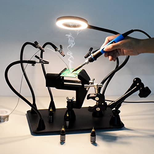 Helping Hands Magnetic Soldering Vise Circuit Board Holder, 2.1-inch Jaw Opening Workbench Vise, Multi-Purpose Vice, 360¡Æ Swivel Base Home Vise for Soldering,Home Workshop, Welding DIY