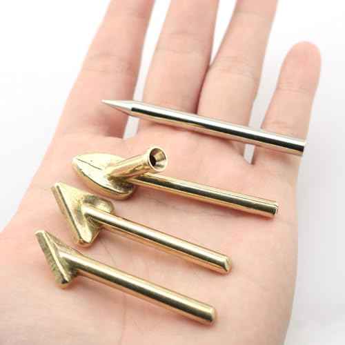 ZYAMY 4PCS Plastic Soldering Tip Triangle Smoothing Tip Soldering Iron Tip Copper Tip with Hole Soldering Rod Heating Smoothing Repair Tool For Fuel Tank Car Bumper Dashboard Kayak Repair