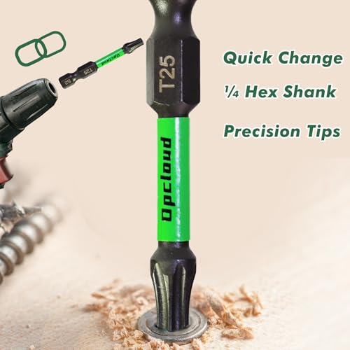 T25 Impact Screwdriver Bit Set, 16 Pieces 2¡±S2 Steel Magnetic Security #25 Torx Tips Driver Power Bit Set with Extension Impact Bit Holder