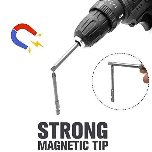10Pcs Magnetic Screwdriver Bit Sets 1/4 Inch Hex Shank Flat Slotted + Phillips Cross Head Screw Driver S2 Steel Drive Drill Bits for Electric Screwdrivers (2 inch/50mm Length)