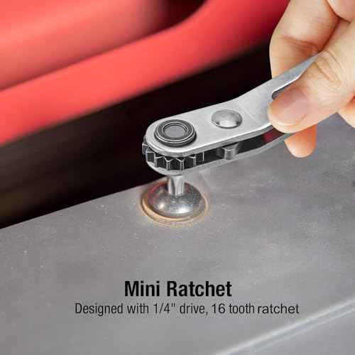 Yakamoz Mini Ratchet Screwdriver Set, 2Pcs Small Ratcheting Offset Screwdrivers 90 Degree Right Angle Screwdriver Wrench 1/4 Inch Hex Screw Driver for Tight Spaces