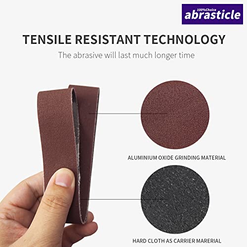 24 Pcs 1/2 x 18 Inch Assorted Aluminum Oxide Sanding Belt,80/120/150 Grit