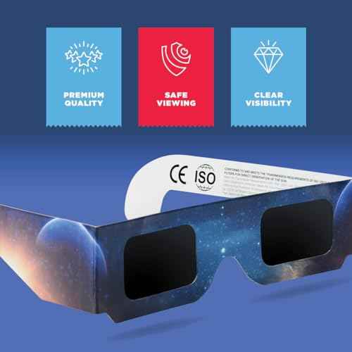 Medical king Solar Eclipse Glasses AAS Approved 2024 (10 Pack) CE and ISO Certified Safe Shades for Direct Sun Viewing