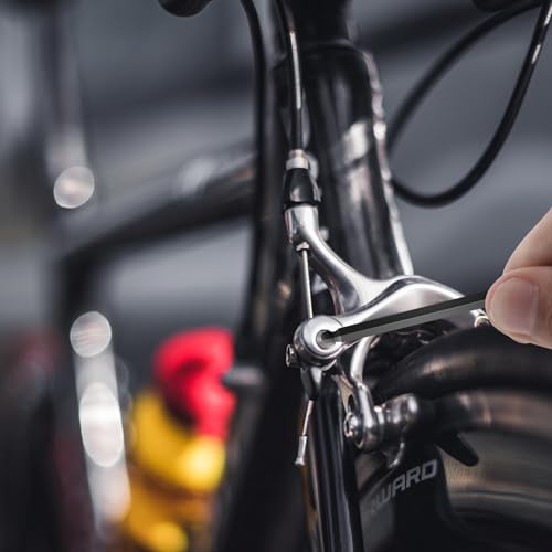 4mm Ball End Hex Key Allen Wrench, L Shaped Extra Long Arm Heavy Duty CRV Steel Repairing Tool 6 Pcs, Black