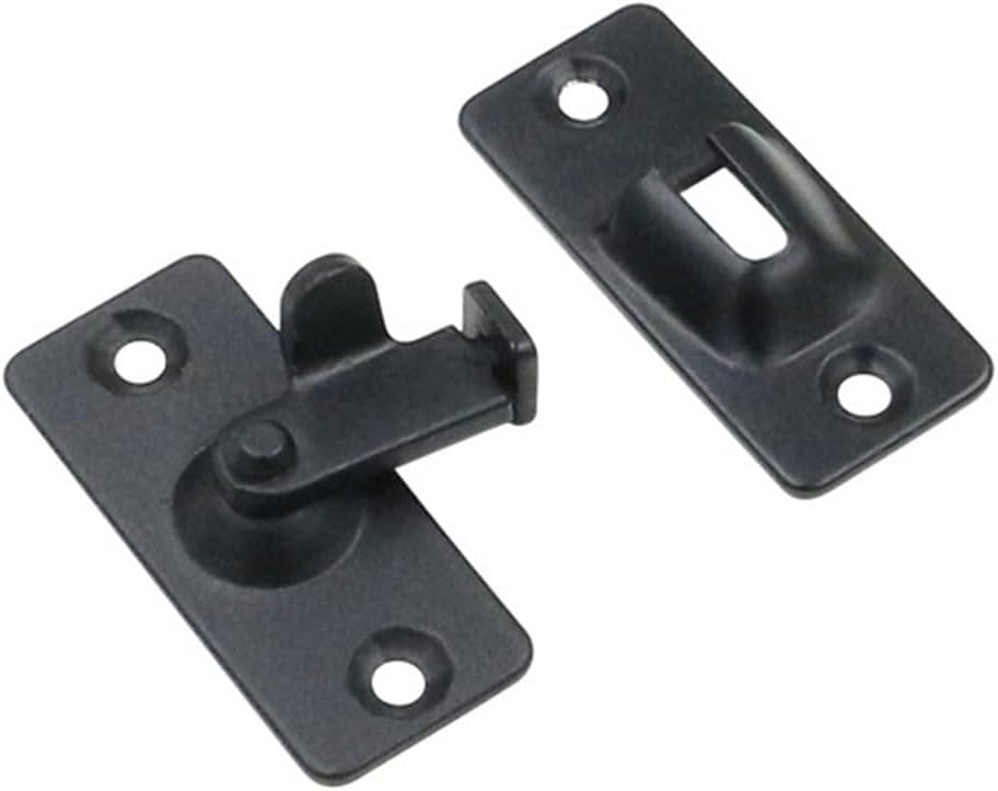Flip Door Sliding Latch, 90 Degree Stainless Steel Latch, Safety Door Lock, Right Angle Curved Door with Buckle, for Sliding Door, Bathrooms, Cabinets, Drawers