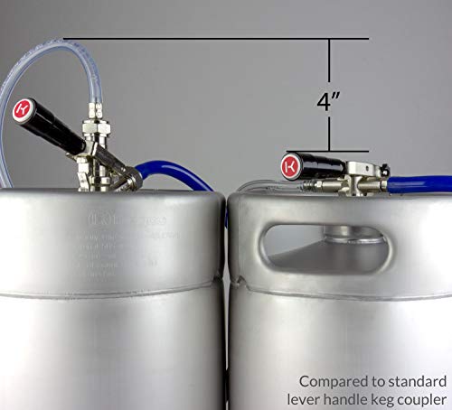Kegco D System Keg Coupler, Nickel - Low Profile Sankey Tap