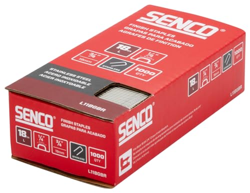 SENCO 3/4 Inch Stainless Steel Staples 18GA for Cabinets Upholstery 1,000 Ct