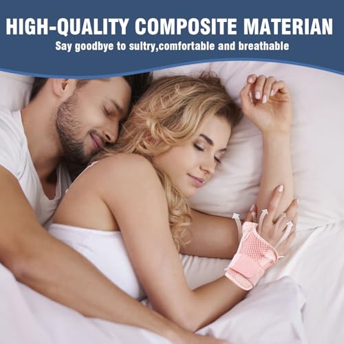 Thumb Brace, Thumb Spica Splint for Right Hand or Left Hand for Arthritis Pain & Support, Trigger Thumb Splint and Stabilizer for Carpal Tunnel Pain Relief, Tendonitis, Sprain, Pink