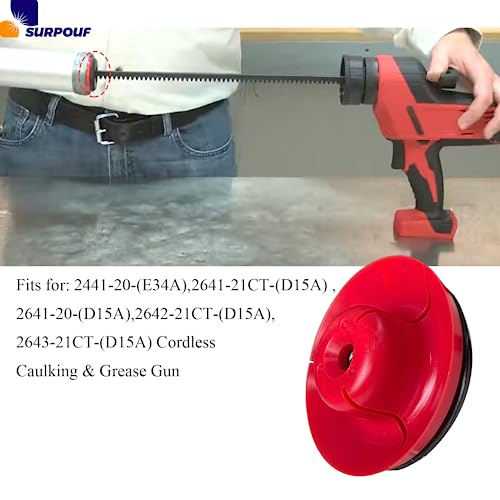 44-70-0375 20 oz Sausage Barrel Replacement Plunger Screw Kit Fits for Milwaukee Cordless Caulking 2441-20-(E34A) 2641-20-(D15A)