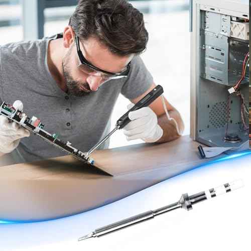 TS100 Soldering Iron Tip, Portable Mini Electric Soldering Iron Tip Replacement, Welding Tool Rapid Heating Tip for TS100 Soldering Iron (TS100-BC2)
