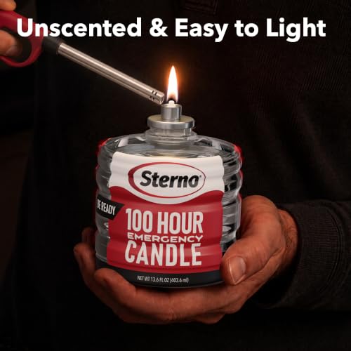 Sterno 100-Hour Emergency Candles 6-Pack for Power Outages & Storms