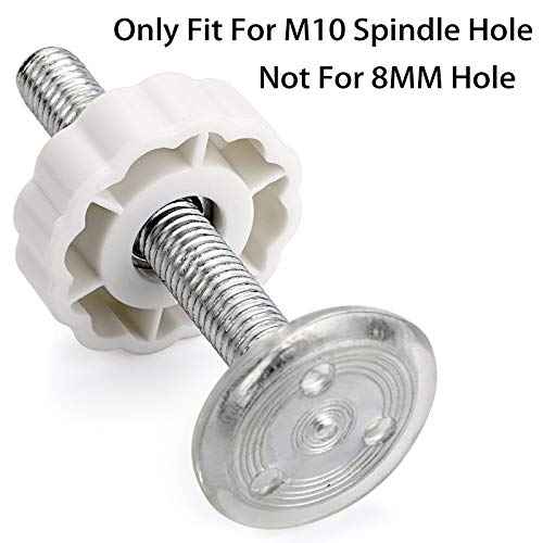 OwnMy M10 (10mm/0.39") Gate Adapters 4PCS Gate Threaded Spindle Rod Accessory Pressure Gate Replacement Parts Screw Mounted Bolts Kit for Stair Railing/Pets Doors, White