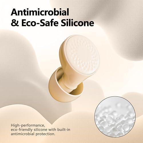 Ear Plugs for Sleeping Noise Cancelling, 45dB for Noise Reduction, Noise-Reducing Earplugs for Sleeping, Concerts, Shooting, Silicone Hearing Protection Earbuds with 8 Eartips (Beige, One Size)