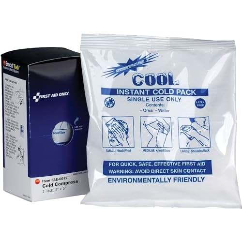 First Aid Only Instant Cold Compress 5x4 Inch for Pain & Swelling Relief