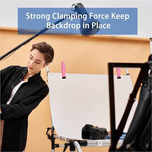 10Pcs Pink Plastic Spring Clamps 4 Inch Heavy Duty Clips for Woodworking Backdrop Stand Balloon Arch