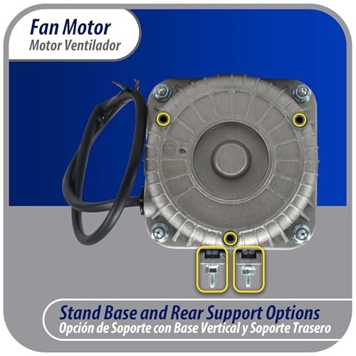 APPLI PARTS 10W 115V Refrigeration Condenser & Evaporator Fan Motor - Includes Aluminum Fan Blade & Base, Universal Fit