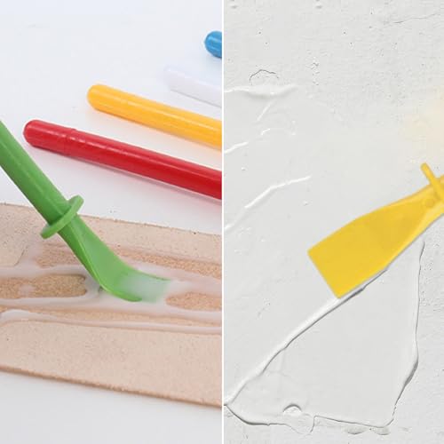 15pcs Glue Spreaders and Smear Sticks, Glue Brush Colored,Plastic Glue Smear Sticks Applicator,DIY Art Leather Craft Tool, Easy Clean Polypropylene Plastic
