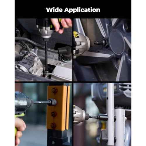 toolant Impact Socket Adapter Set, 3 pcs, 1/4", 3/8", 1/2" Drive, Hex Shank Drill Bit Adapter with Holder, Compatible with Power Drill & Impact Driver