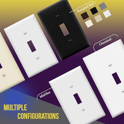 ENERLITES White Double Toggle Light Switch Cover Plate 2-Gang 5 Pack