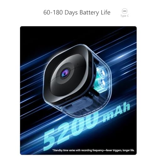 Security Cameras Wireless Outdoor, WiFi 2K Battery Powered Security Camera, AI Motion Detection, Color Night Vision, 2-Way Talk, Waterproof, Compatible with Alexa (Black)