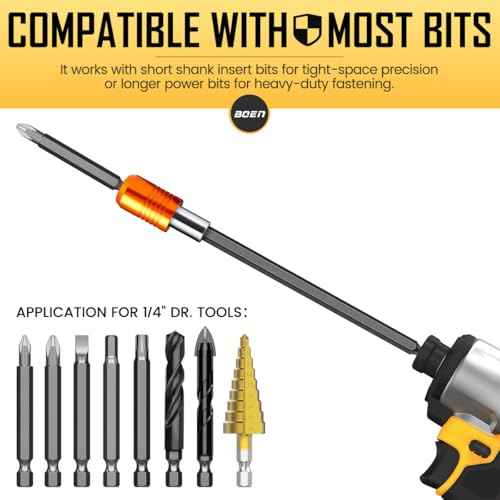 boen 2PCS Magnetic Drill Bit Holder, 6" Quick Change Drill Extension, 1/4" Hex Shank, for Impact Driver Screwdriver Bits Use