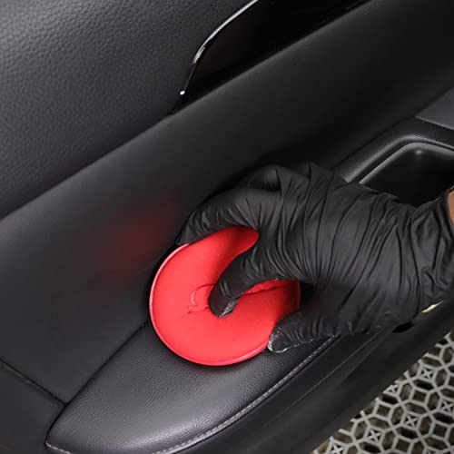 SPTA 10Pcs Foam Wax Applicator Pads, 4inch Hand Wax Pad(Red), Soft Car Detailing Sponges,Supreme Shine Pad, for Car Cleaning, for Car Detail Cleaning, Waxing pad