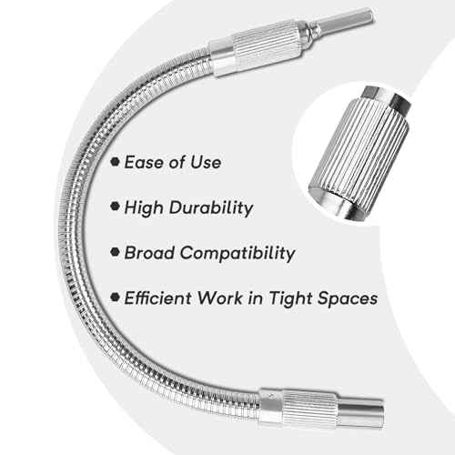 Flexible Drill Bit Extension ? Bendable Drill Bit Extender, 1/4 Magnetic Hex Extension for Tight Spaces, Automotive Repairs, Furniture Assembly, and DIY Projects (2 Pack)