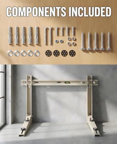 Heavy Duty Mini Split Wall Mount Bracket 396lb for 7000-12000 BTU AC, Outdoor Support, Adjustable Leveling, Rust-Resistant
