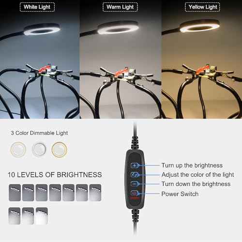 Magnetic Helping Hands Soldering Station with Light,Third Hand Soldering Tool,with Five-Claw Flexible Arms,3X LED light Magnifying Glass,for Soldering Repairing Jewelry Crafts