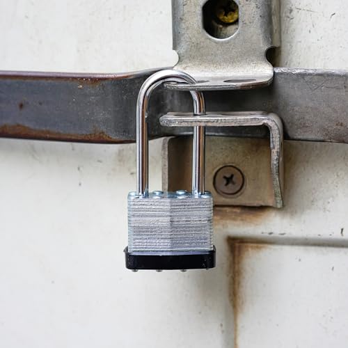 6 Keyed Alike Padlocks with 12 Keys, 40mm Heavy-Duty Padlocks with Same Keys Long Shackle Durable Hardened Steel for Gate Fence Toolbox School Gym(1.7 * 3.7inch)