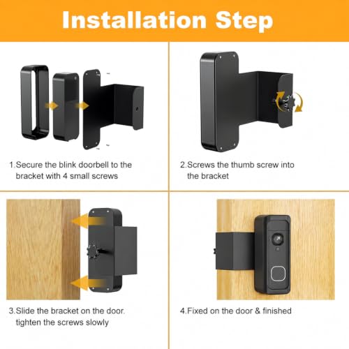 Black Blink Doorbell Mount Anti-Theft 2K Video Doorbell Bracket SENLEG