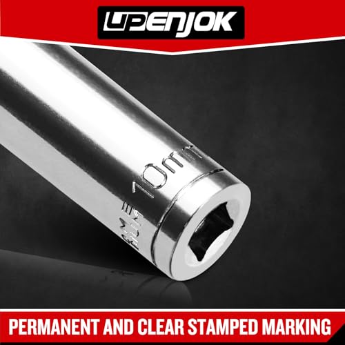 2PCS 1/4" Drive 10mm Socket Set, Deep, Mirror Finish, Cr-V Steel, 6-Point