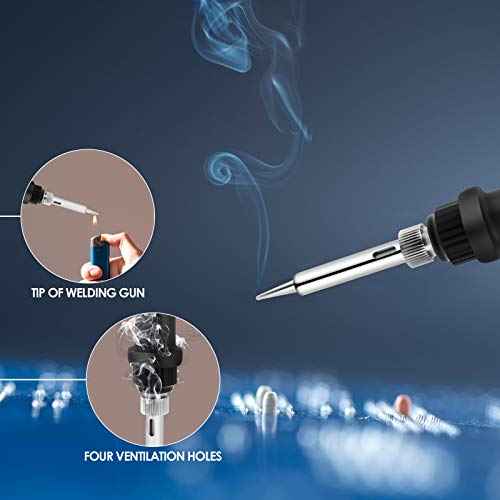 Soldering Iron Kit, Jewelry Soldering Iron 60W - Upgraded AdjustableTemperature Welding Tools,Soldering Gun Solder Wire,Wire Cutter,Soldering Iron Stand, Desoldering Pump, Heat ShrinkTubing 127pcs