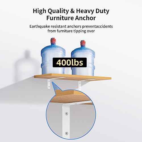 furniture anchors wall safety straps: Anti-Tip Anchor Kit Secure dresser Falling Earthquake Strap for Baby 2 Pack