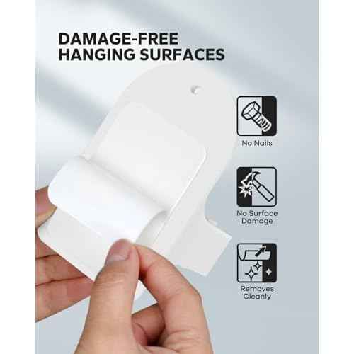 Plastic Broom Holder Wall Mount, White, 4 Count