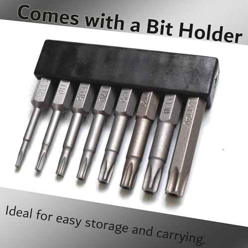 8Pcs 5 Point Torx Star Security Screwdriver Bits Set Magnetic Tamper Proof T8-T40 1/4" Hex Shank