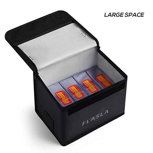 FLASLD Fireproof Explosionproof Lipo Bag with Charge Port - Large Capacity Lipo Battery Storage Guard Safe Pouch