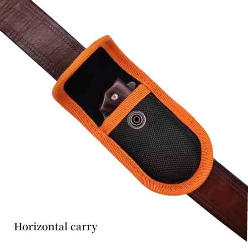 Nylon Case (Extra Small Size) for 3.5''-4'' Leatherman Multitool,Small Knife Sheath Fits 3.5''-4'' Thick Folding Pocket Knife,Small Tool Pouch,EDC Belt Holder (Orange+black)