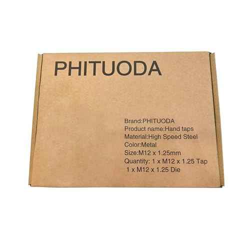 M12 x 1.25 HSS Metric Thread Tap and Die Set, Right Hand Machine Thread Tap and Round Die