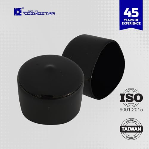 HE COSMOSTAR 1.5 Inch Rubber Hole Plugs - Black End Caps for Metal Pipes, 10-Pack, Fit 1.50-1.56 Inch
