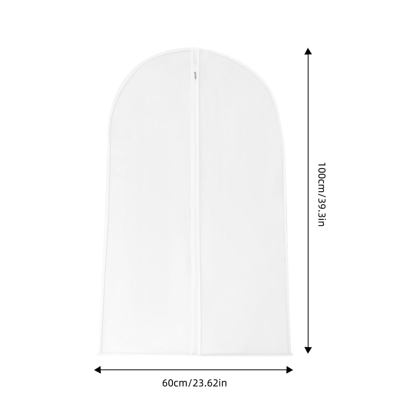 Garment Bags Dust Cover Storage Clear Dust Jacket,Five-Fiece Plastic Dust Suit Bag,White Zipper Breathable Full Zipper for Clothes Closet Coat Protection Garment Cover (60 x 120cm)
