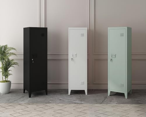 Green Metal Lockable Storage Cabinet with Shelves - Home Office & Kids Room Organizer H50"
