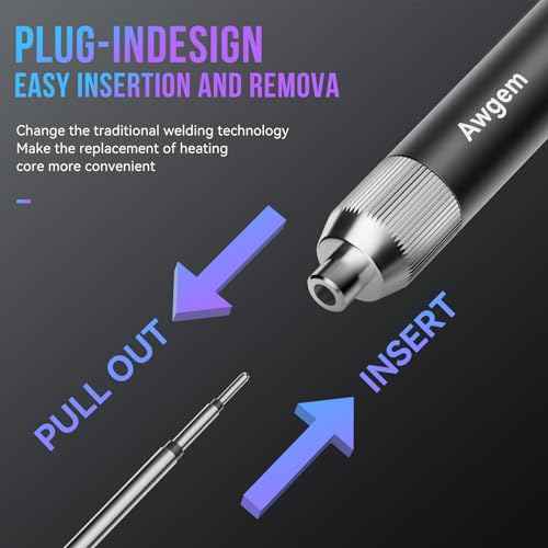 Soldering Iron Kit, 100W High Power Mini Soldering Iron, Portable Soldering Iron Fast Heating, Usb Soldering Iron, Hd color display, Accurate 60~450¡ÆC With Static eliminator, 3 Iron Tips