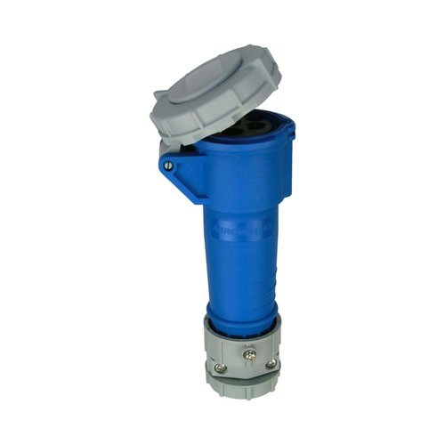 (case of 4) Eaton AH320C6W Pin&Sleeve Connector, 20A, 250V, 2 Pole 3 Wire, grounding, Blue, Extra Heavy-Duty, IP69K, AH320C6W