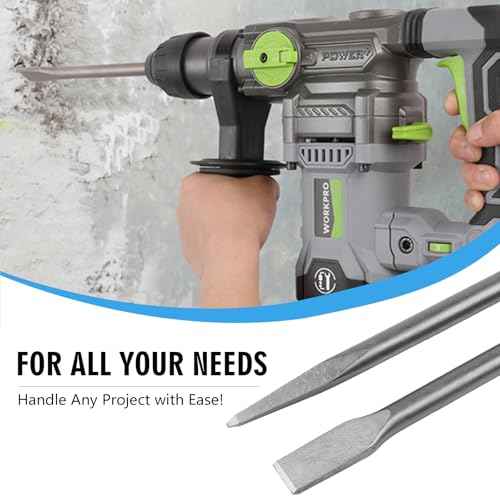 SDS Plus Rotary Hammer Drill Bit and Chisel Set, 5-Piece Set, Concrete Drill Bits 6mm/8mm/10mm, Length 145mm SDS Plus Masonry Drill Bit Set, Suitable for Concrete, Brick, Cement, and Masonry Work